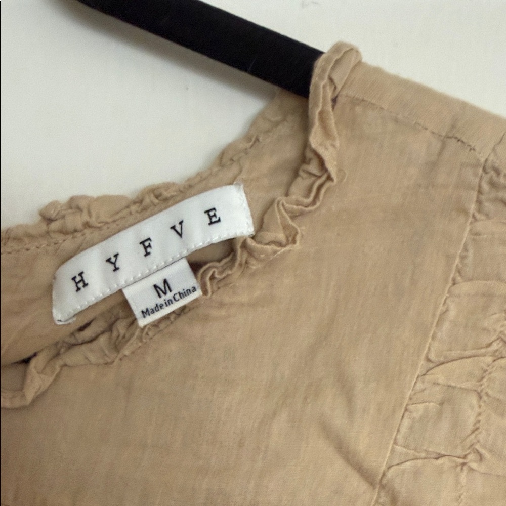 HYFVE Beige Ruffled Top - Picture 2 of 2